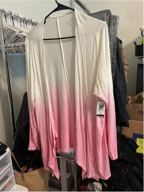 Women's Torrid Super Soft Ombre Cardigan 3X Pink White
